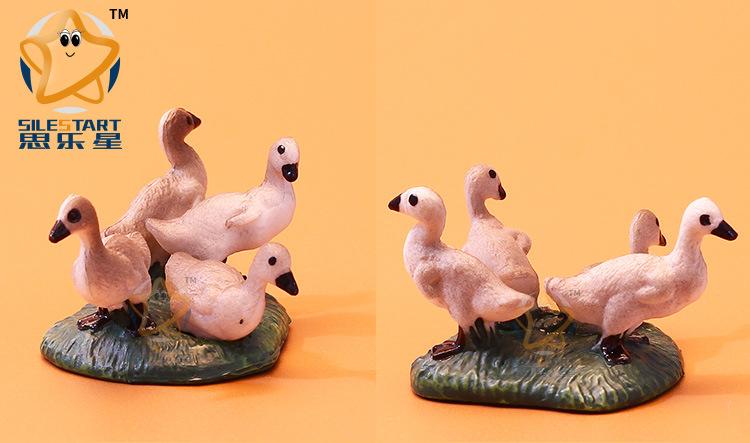 外贸精品动物鹅模型玩具 小鹅群 牧场家禽家畜动物玩具手办摆件